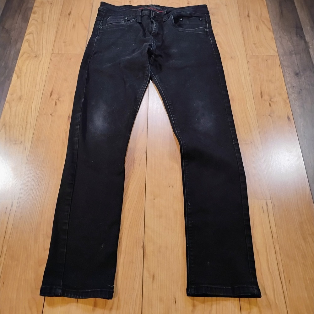 Steve's Jeans Men's 30 x 30 Black Straight Leg Slim Fit Jeans